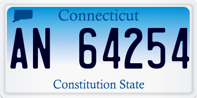 CT license plate AN64254