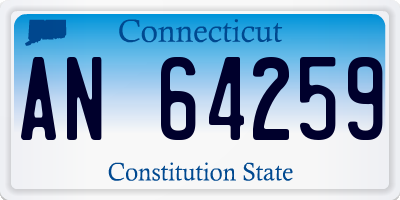 CT license plate AN64259
