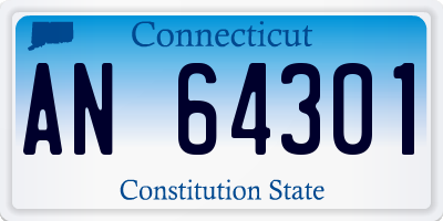 CT license plate AN64301