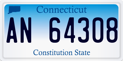 CT license plate AN64308