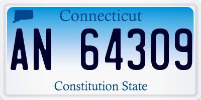 CT license plate AN64309