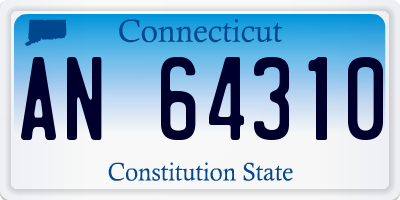 CT license plate AN64310