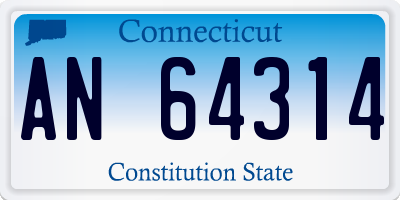 CT license plate AN64314
