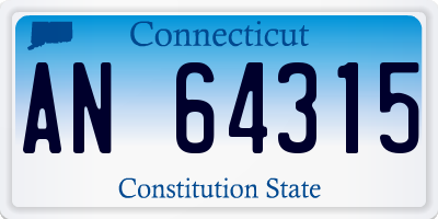CT license plate AN64315
