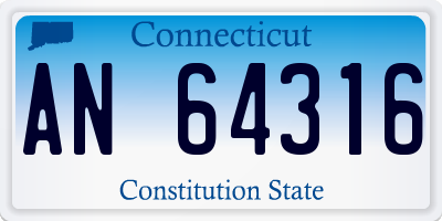 CT license plate AN64316