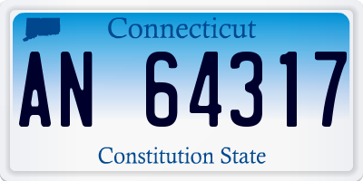 CT license plate AN64317