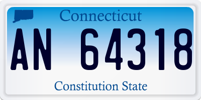CT license plate AN64318