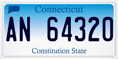 CT license plate AN64320