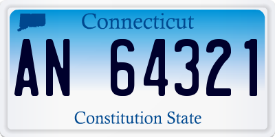 CT license plate AN64321