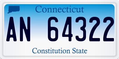CT license plate AN64322
