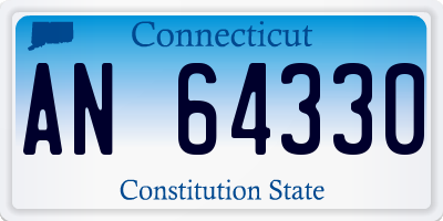 CT license plate AN64330