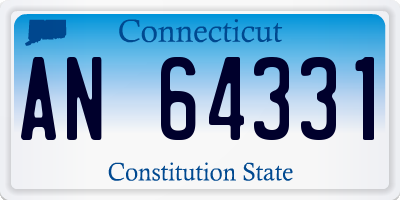 CT license plate AN64331