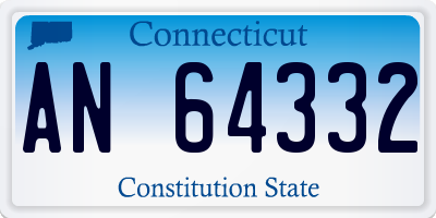 CT license plate AN64332