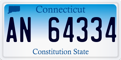 CT license plate AN64334