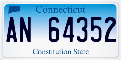 CT license plate AN64352