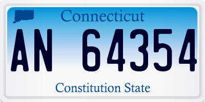 CT license plate AN64354