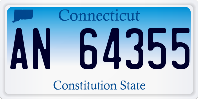 CT license plate AN64355