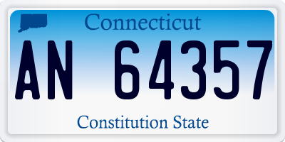 CT license plate AN64357