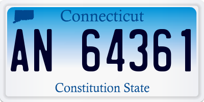 CT license plate AN64361