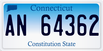 CT license plate AN64362