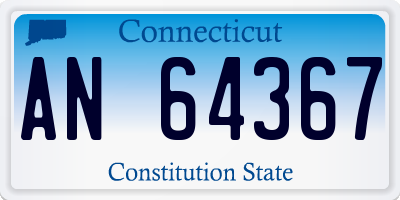 CT license plate AN64367