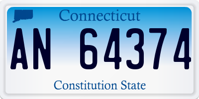 CT license plate AN64374