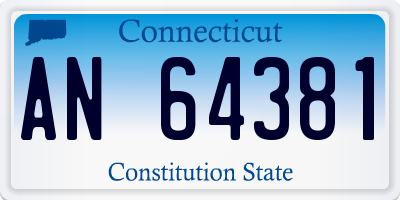 CT license plate AN64381