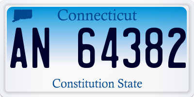 CT license plate AN64382