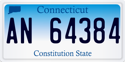CT license plate AN64384