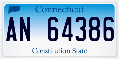 CT license plate AN64386