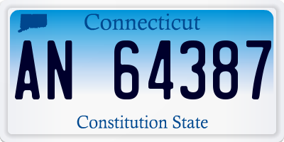CT license plate AN64387