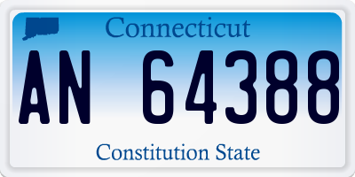 CT license plate AN64388