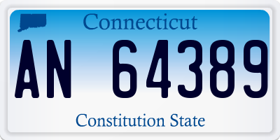 CT license plate AN64389
