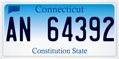 CT license plate AN64392