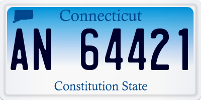 CT license plate AN64421
