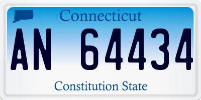 CT license plate AN64434
