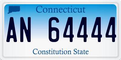 CT license plate AN64444