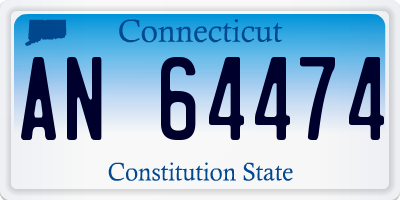 CT license plate AN64474