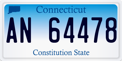CT license plate AN64478