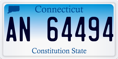 CT license plate AN64494