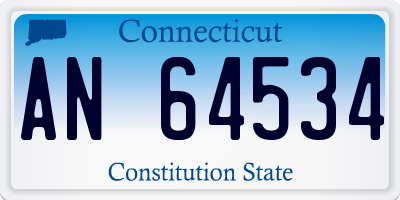 CT license plate AN64534