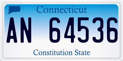 CT license plate AN64536