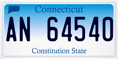 CT license plate AN64540