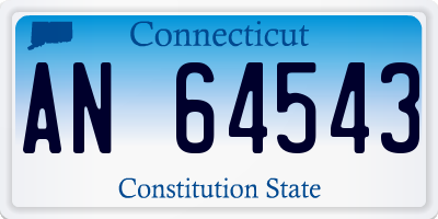 CT license plate AN64543