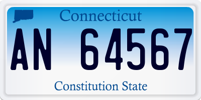 CT license plate AN64567