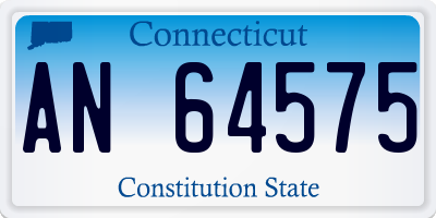 CT license plate AN64575