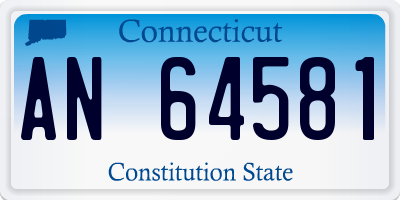 CT license plate AN64581