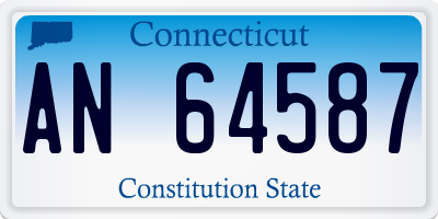CT license plate AN64587