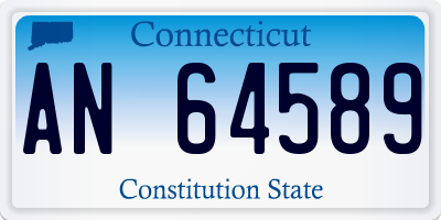 CT license plate AN64589