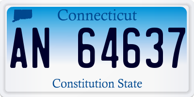 CT license plate AN64637